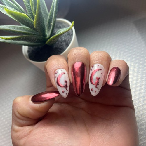 Uñas press-on hechas a mano por Alexandra Astros