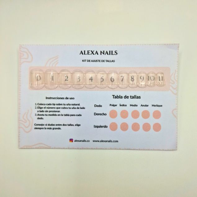 Kit de Medición de Tallas – Alexa Nails Press On - Imagen 2