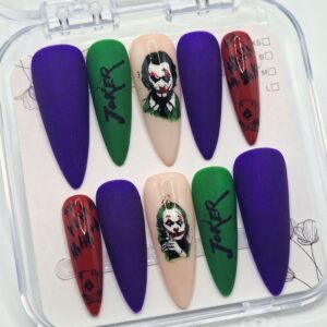 uñas press on de halloween joker